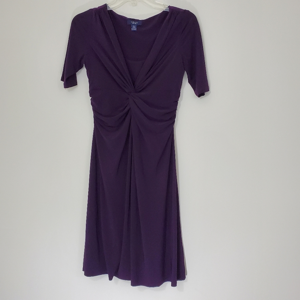 Chaps Purple Short Sleeve Dress, Size Small
